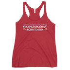 Born To Run women's racerback tank in Mauve – front view by BLACKLUSTRE