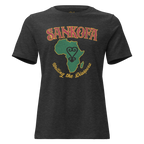Sankofa women's relaxed t‑shirt in white – front view by BLACKLUSTRE
