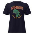 Sankofa women's relaxed t‑shirt in Heather Prism Lilac – front view by BLACKLUSTRE