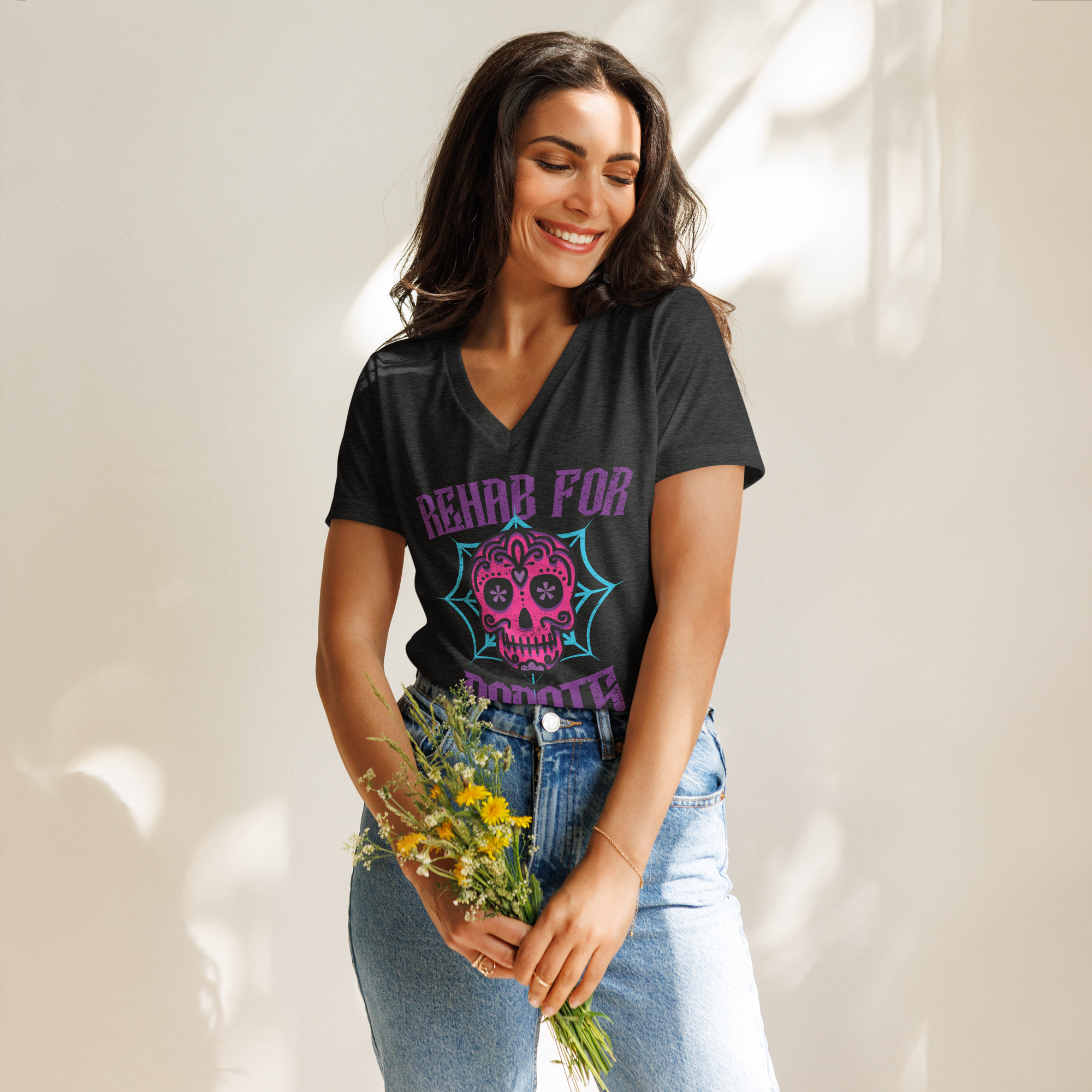 RfR Dia de los Muertos Women’s relaxed v-neck t-shirt