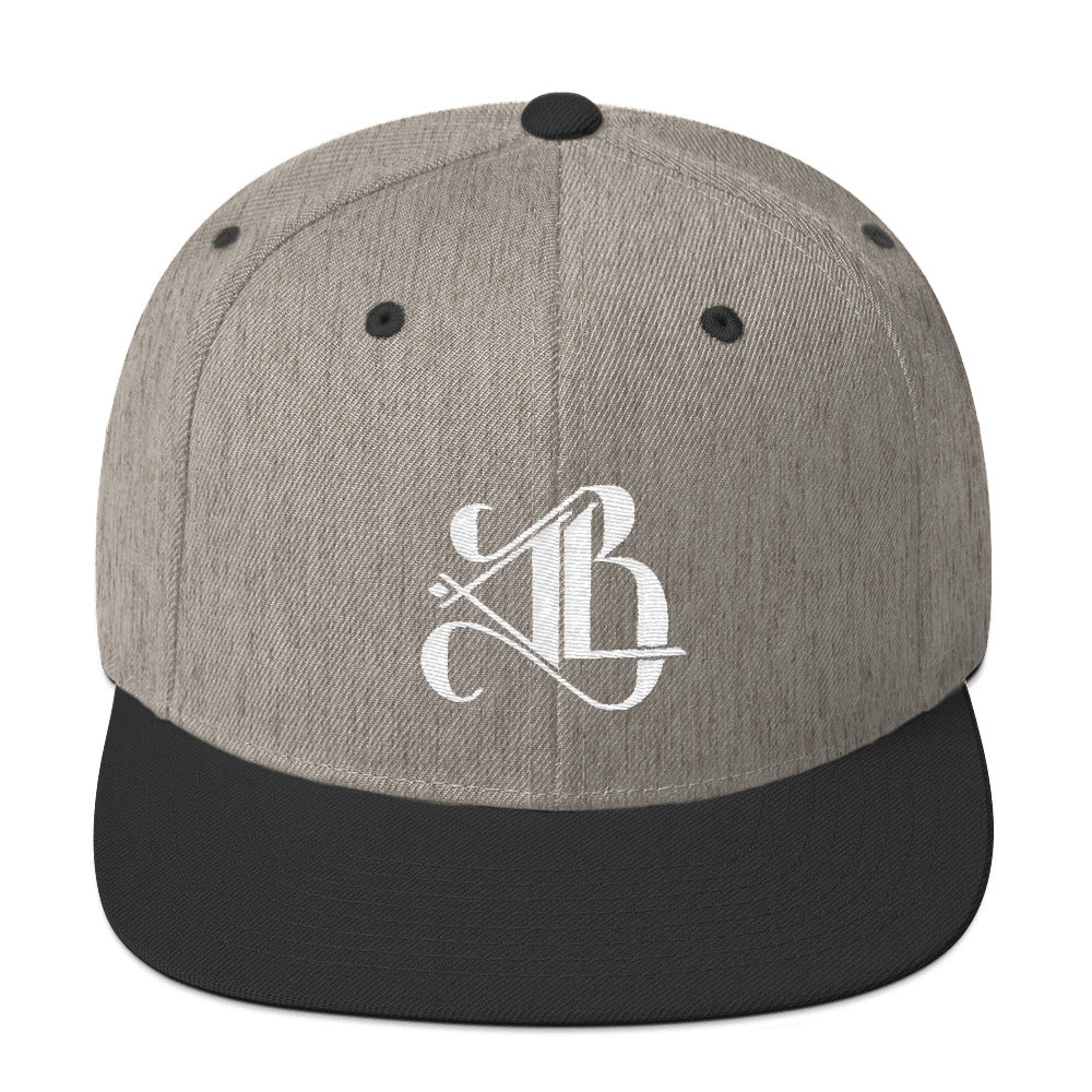 Logo Snapback Hat - White Embroidery